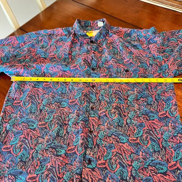VTG Creative Edge Silk Adult Large Camp Shirt AOP Retro Floral Purple Button Up - Picture 8 of 11